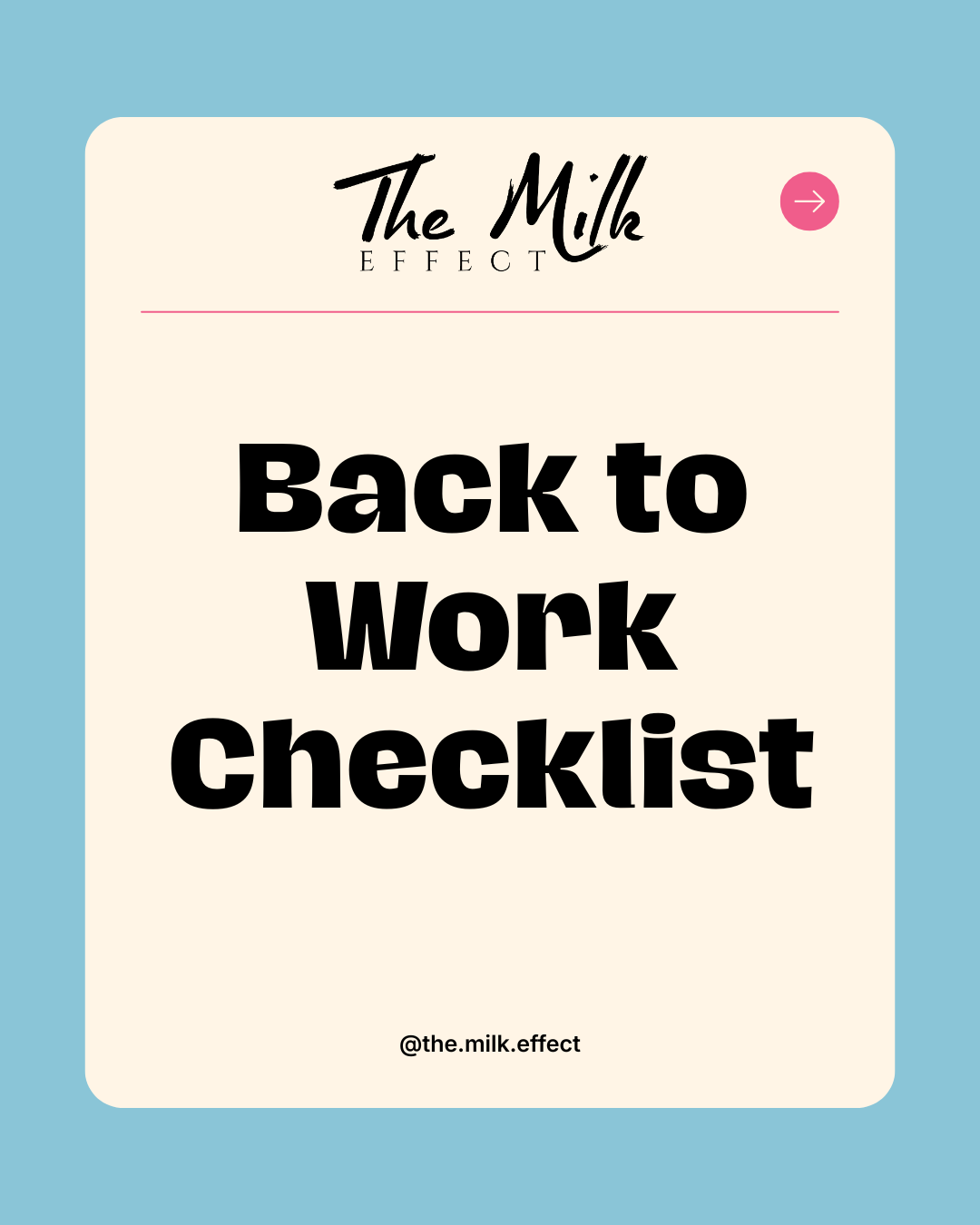 Back to Work Pumping Checklist — Free Download