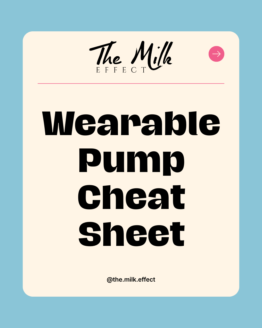 Wearable Pump Cheat Sheet