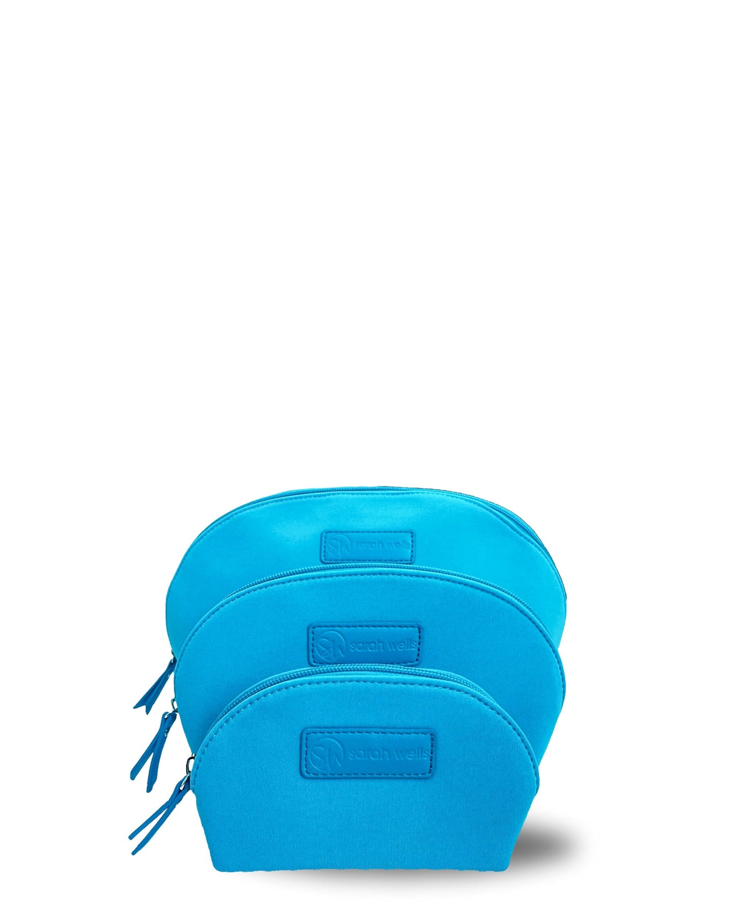 PackSWell Neoprene Organizer Bag Set of 3 by Sarah Wells – Washable Zipper Pouches for Pump Parts, Travel, Makeup, Snacks, Tech Cords & More