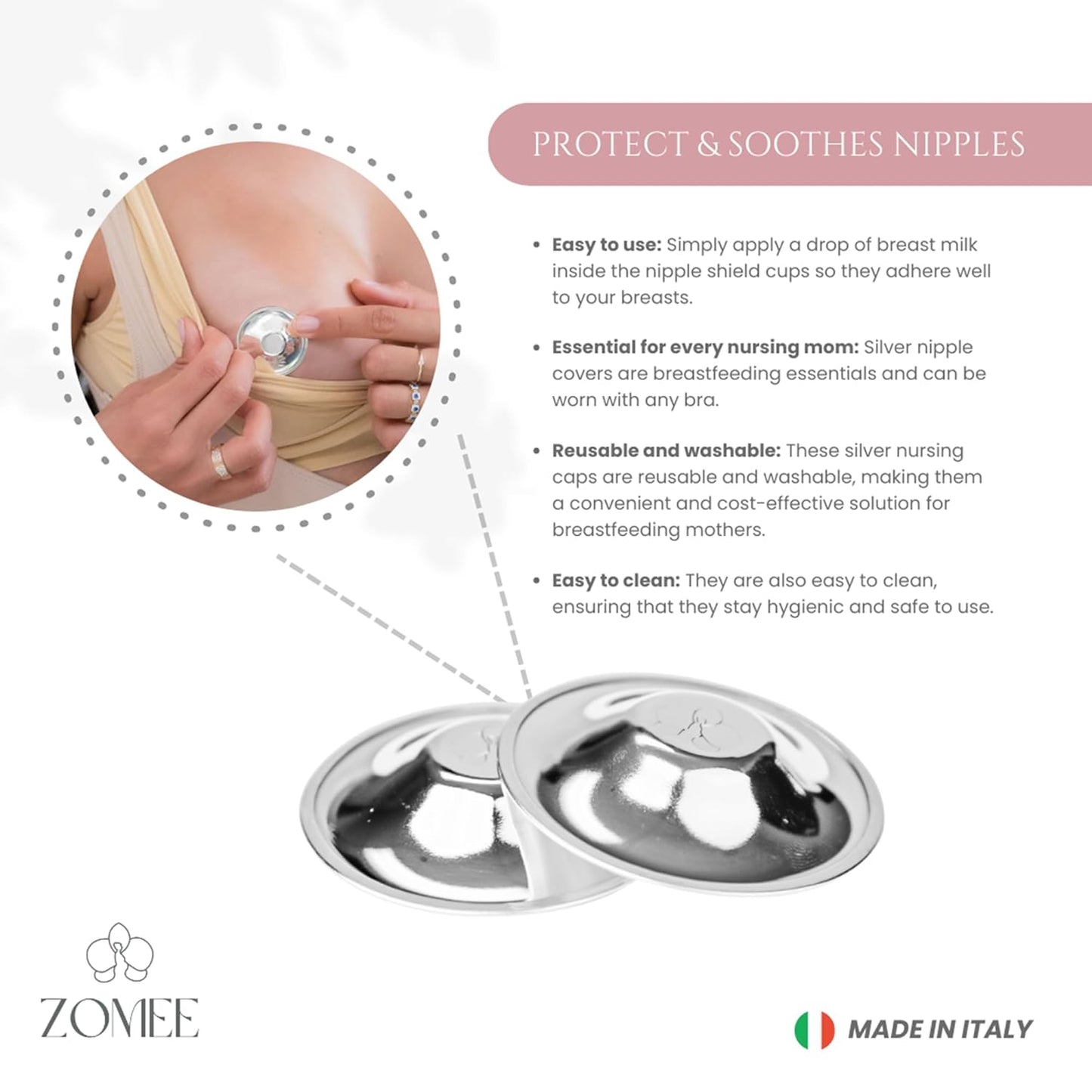 Silver Soothing Nipple Shields