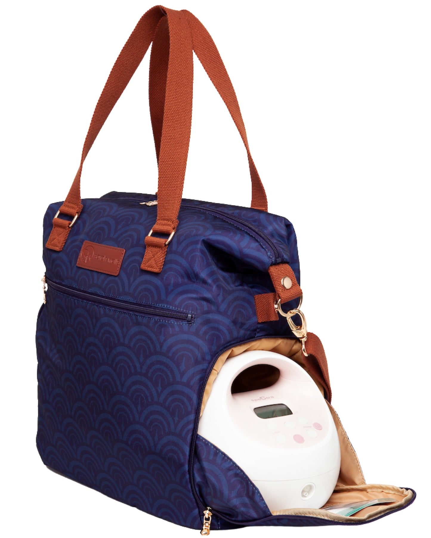 Lizzy Breast Pump Tote by Sarah Wells – Lightweight, Easy-Clean Bag with Insulated Pocket, Laptop Sleeve & Side Storage – Fits Pumps & More