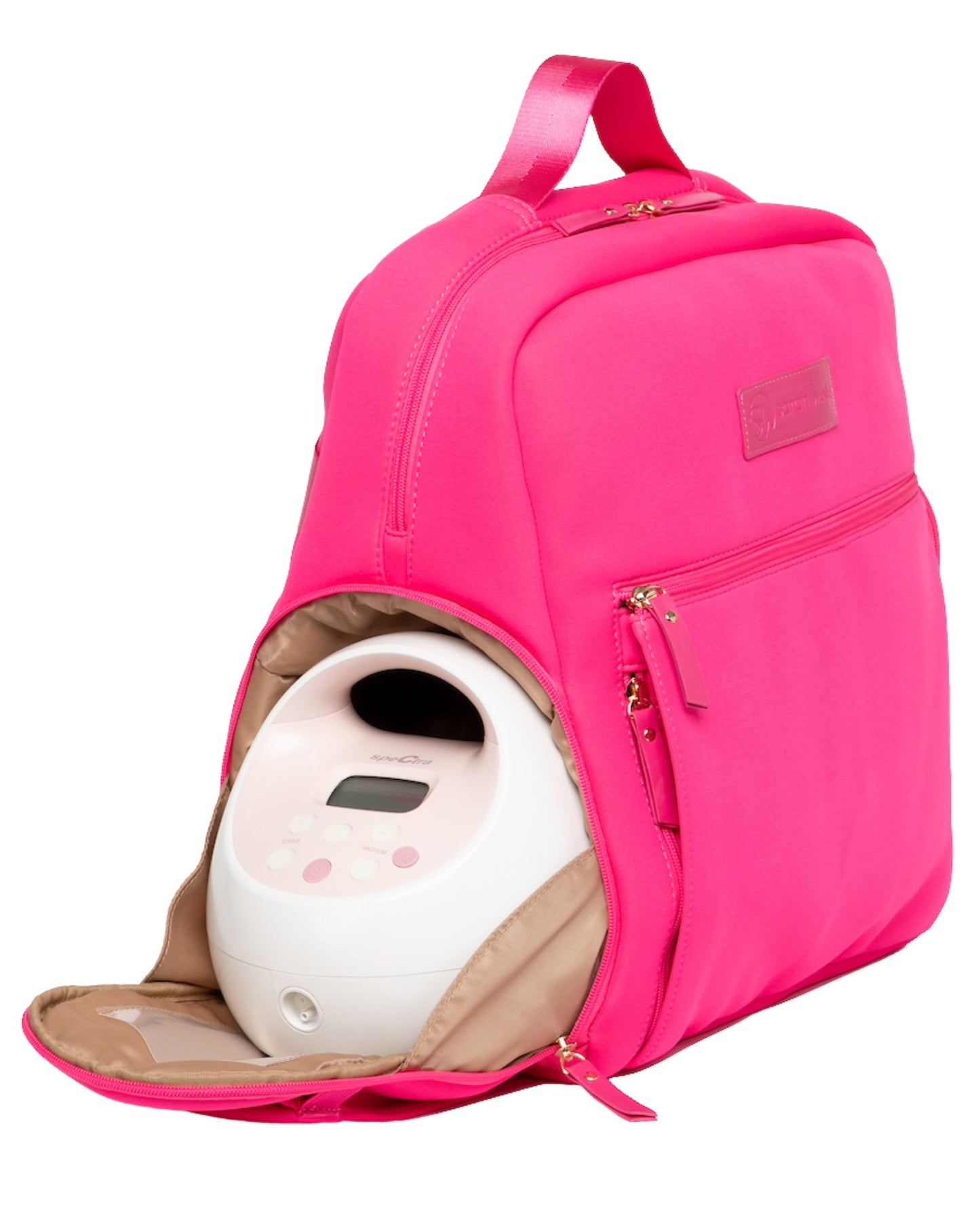 Fiona Breast Pump Backpack – Neoprene, Machine Washable Bag with Insulated Storage, Laptop Sleeve & Straps – Hands-Free for Work & Travel