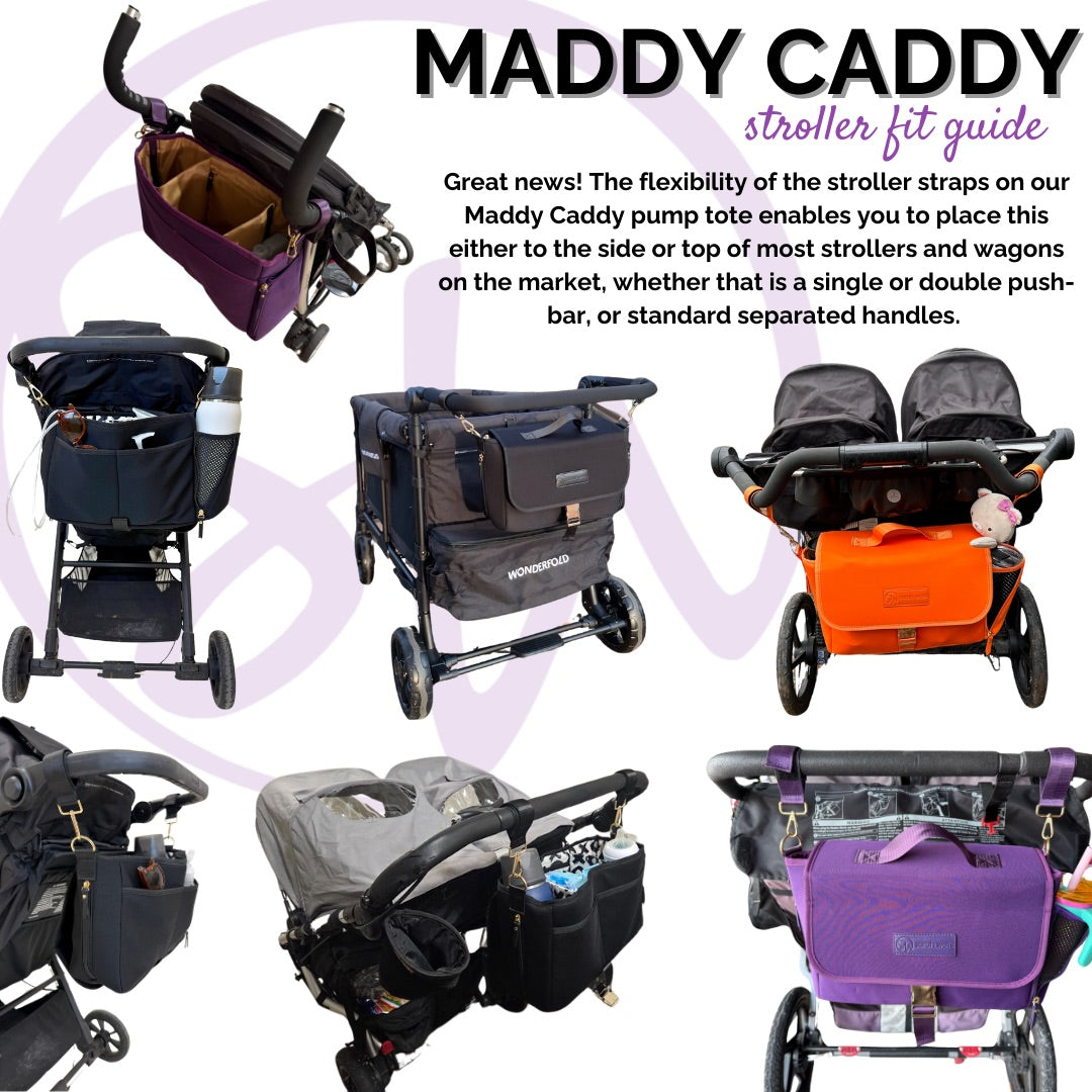 Deluxe Stroller Caddy Organizer – Insulated, Machine-Washable with Crossbody Strap, Storage Pockets & Luggage Sleeve – by Sarah Wells
