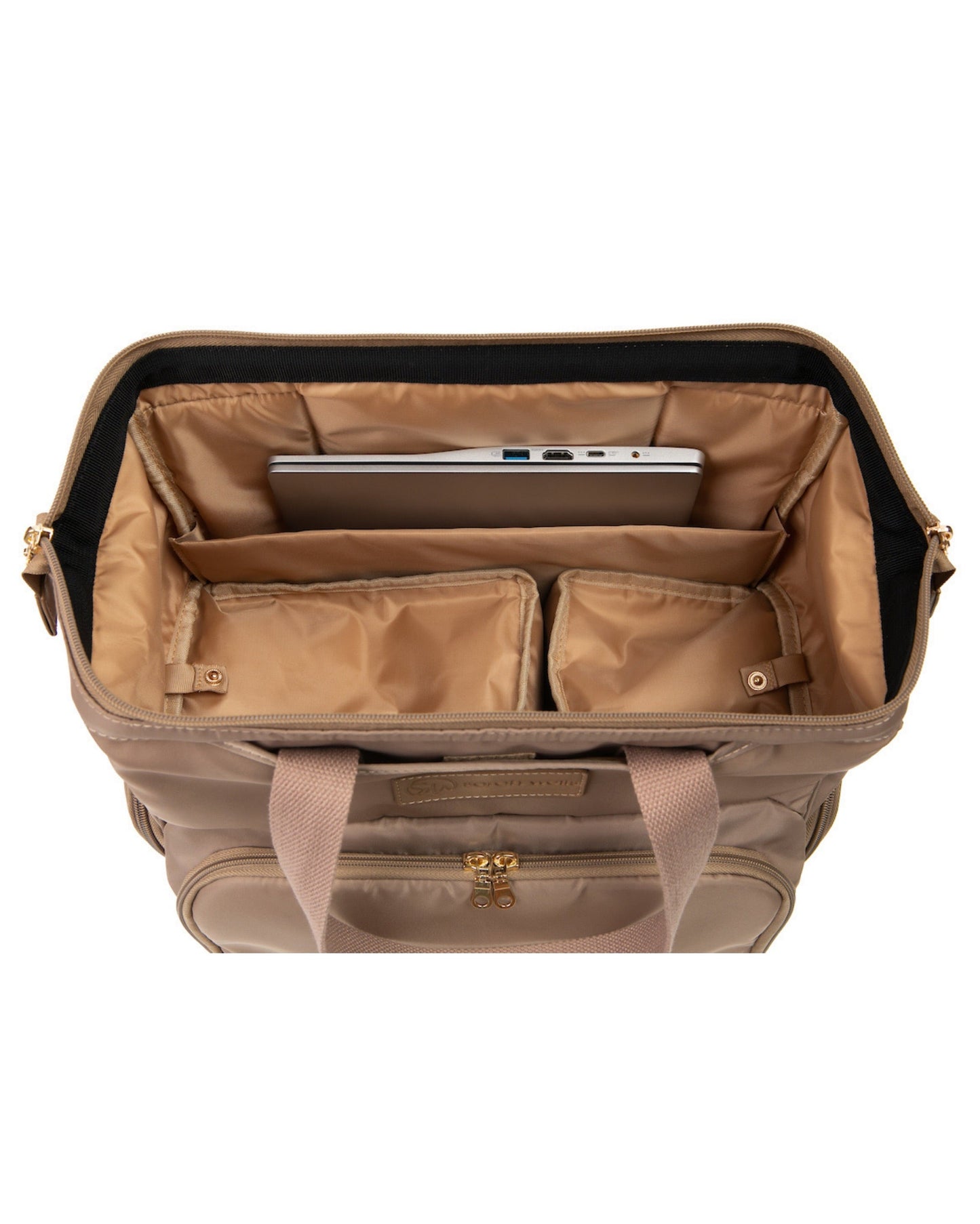 Norah Breast Pump Backpack – Pumping Bag with Insulated Milk Storage, Laptop Sleeve & Wide-Open Frame – by Sarah Wells