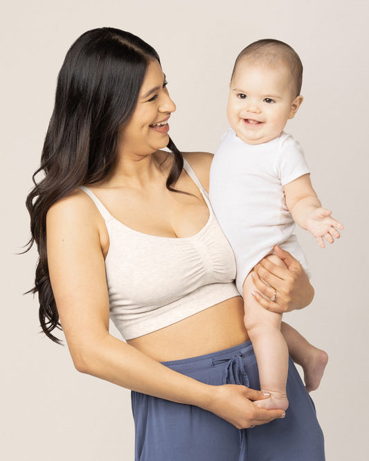 Sublime® Bamboo Hands-Free Pumping Lounge & Sleep Bra | Oatmeal Heather