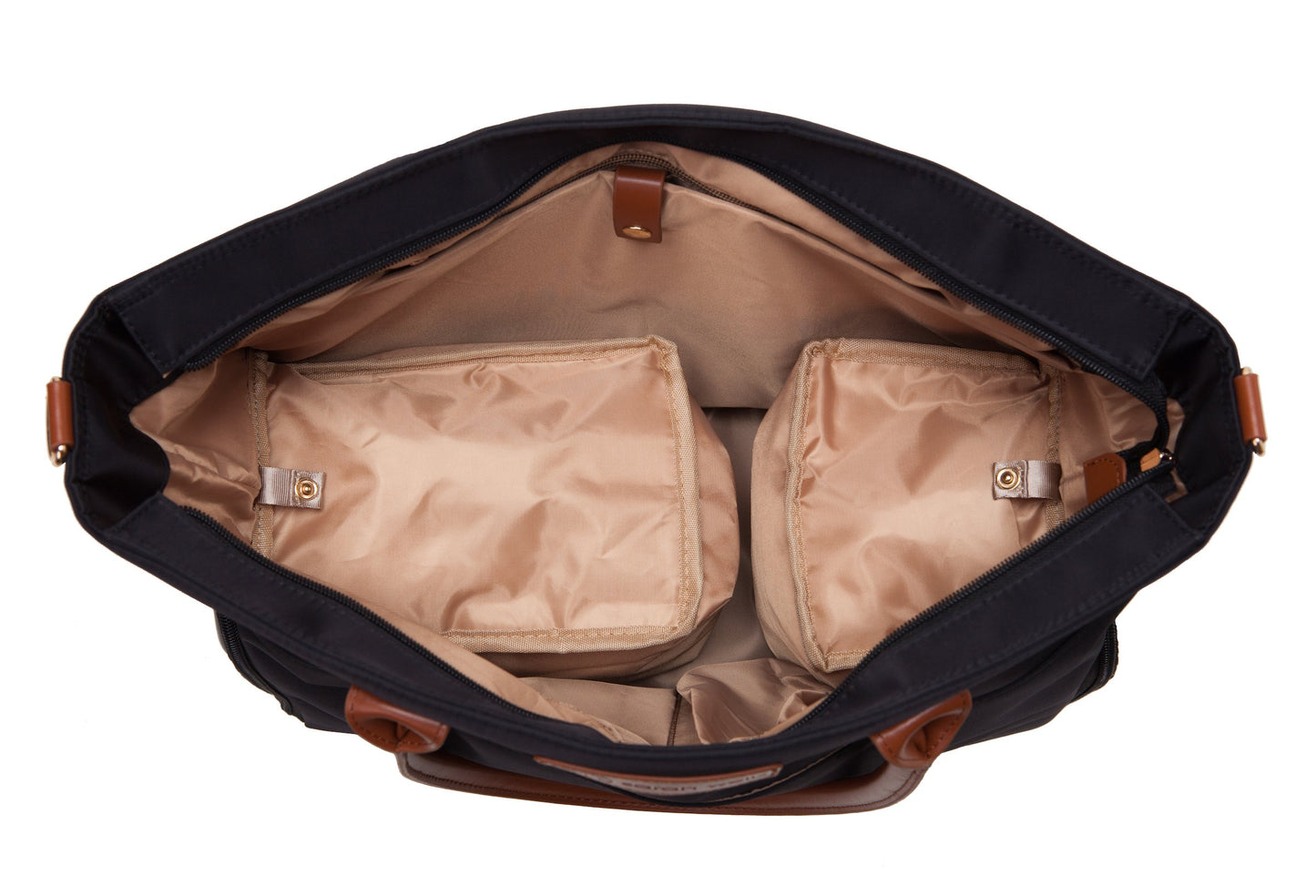Abby Breast Pump Tote – Real Leather Straps by Sarah Wells – Insulated Pockets, Laptop Storage & Easy-Clean Interior