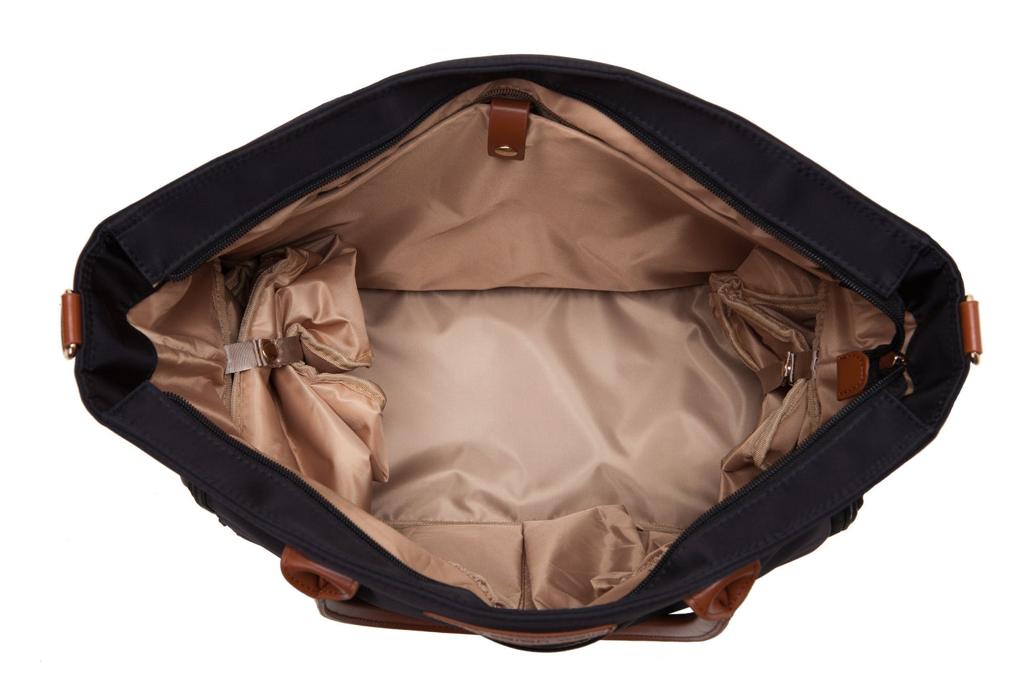 Abby Breast Pump Tote – Real Leather Straps by Sarah Wells – Insulated Pockets, Laptop Storage & Easy-Clean Interior