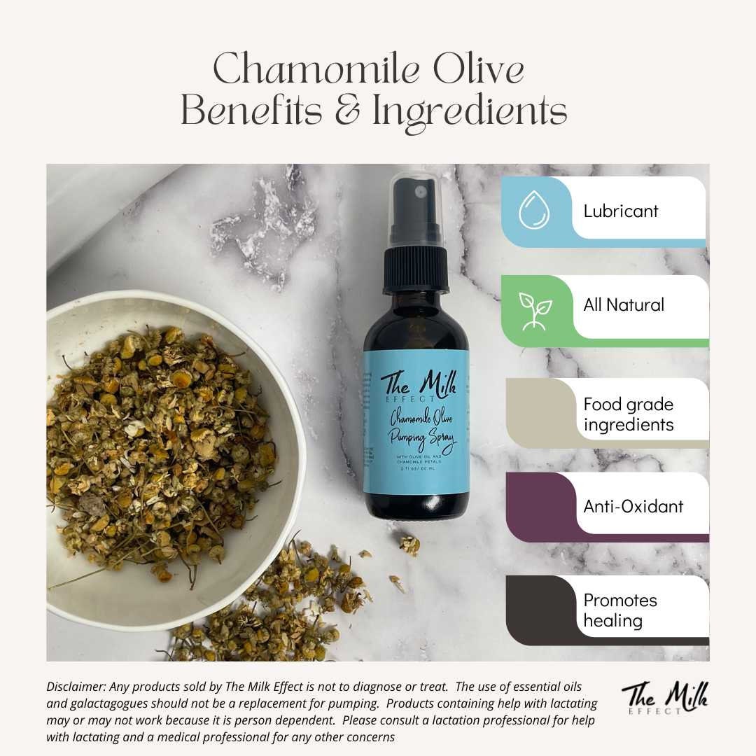 Chamomile Olive Pumping Spray  |  Pregnancy, Expecting Mothers, Pumping Mamas | Organic Spray for Mom to Be, Baby Shower, Gift